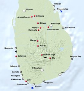 Sri Lanka Uebersichtskarte