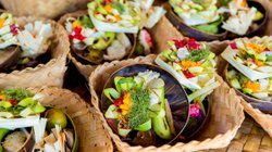 traditionelle Opfergabe Bali