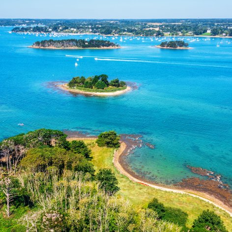 Ausblick auf Golf von Morbihan Westfrankreich