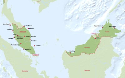 Übersichtskarte Malaysia