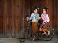 Chiang Kan traditionelle Holzhäuser in Nordostthailand