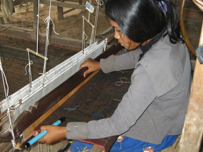 Seidenweberei Tradition in Kambodscha