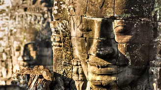Statuen Angkor Thom bei Siem Reap Kambodscha