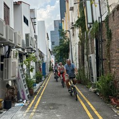 mit dem Rad durch die unterschiedlichen Viertel Singapurs