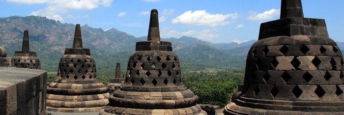 Detail der Tempelanlage Borobudur auf der mystischen Insel Java