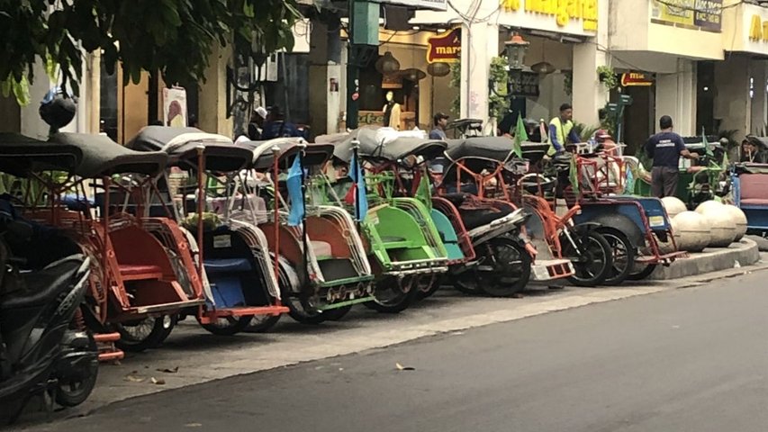 Mopedrikschas in Yogyakarta Java