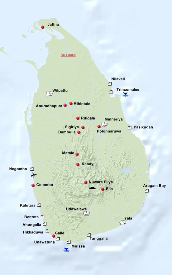 Sri Lanka Uebersichtskarte