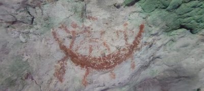 Felsbilder auf Muna Südsulawesi in den Höhlen Leang Metandori und Leang Kabori 