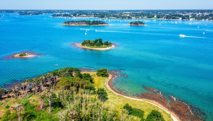 Ausblick auf Golf von Morbihan Westfrankreich