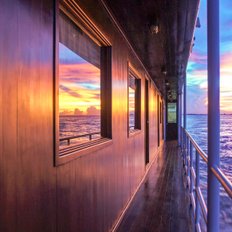 Abendstimmung RV Toum Tiou II, Kreuzfahrt am Mekong