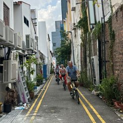 mit dem Rad durch die unterschiedlichen Viertel Singapurs