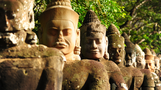 Statuen Angkor Thom Kambodscha