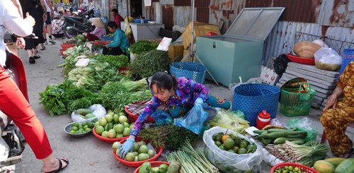Angebot am Markt Mekongdelta Südvietnam
