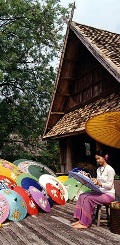 traditionelle Papierschirme Chiang Mai