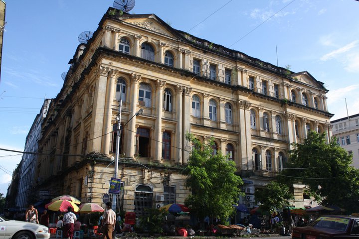Downtown Yangon Myanmar Haus aus der Kolonialzeit