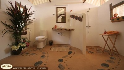 Badezimmer im Zelt des Elephant Camp Elephant Hills Khao Sok Thailand