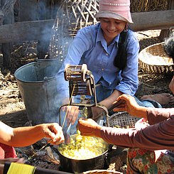 traditionelle Seidenherstellung in Kambodscha Phnom Penh