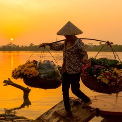 Blumenhaendlerin Vietnam