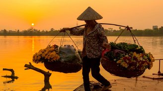 Blumenhaendlerin Vietnam