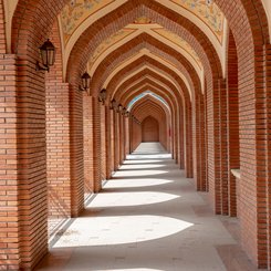 Ganja - ehemalige Hauptstadt Aserbaidschans mit vielen Gebäuden aus roten Ziegeln