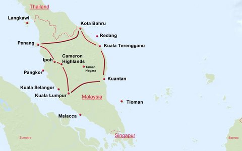 malaiische Halbinsel - Westmalaysia - ab/bis Kuala Lumpur