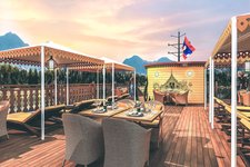 Heritage Line, Anouvong Kreuzfahrt, Terrassendeck Heritage Line, Anouvong Kreuzfahrt, Terrassendeck