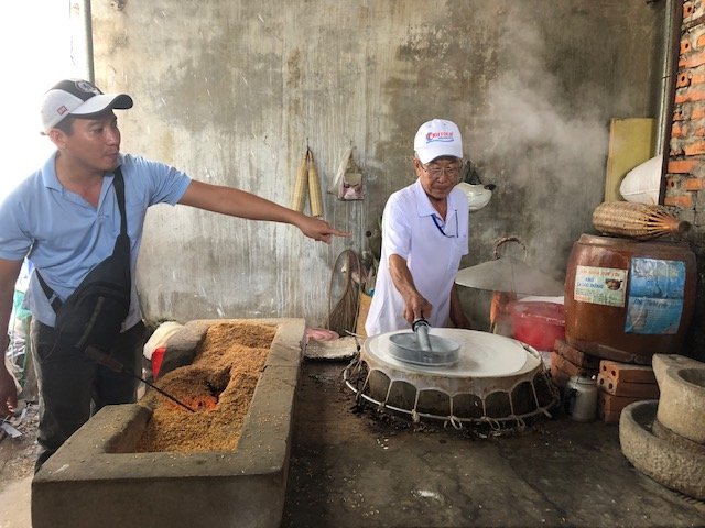Mekongdelta Herstellung von Reisnudeln