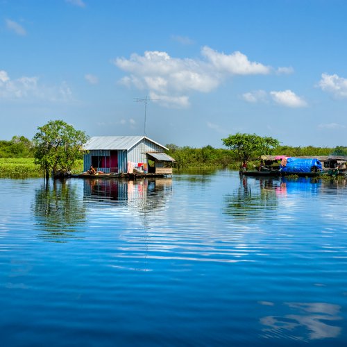 Hausboot am Tonle Sap See