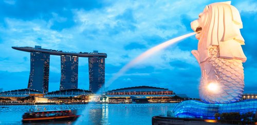 Merlion Singapur Skyline