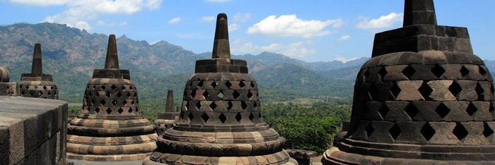 Detail der Tempelanlage Borobudur auf der mystischen Insel Java