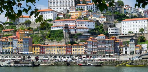 Porto - Blick auf das Vierel Ribeira am Fluss