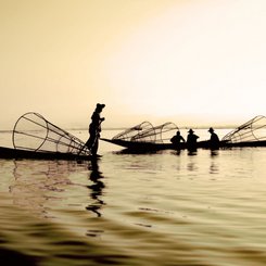 Einbeinruderer am Inlesee Myanmar