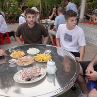 Teepause bei einem Haus im Mekongdelta Teepause bei einem Haus im Mekongdelta