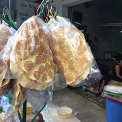 Bananensnack in Südvietnam am Markt im Mekongdelta