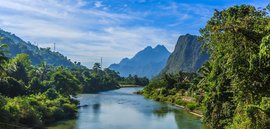 Song River Vang Vieng Song River Vang Vieng sehr schöne Flusslandschaft