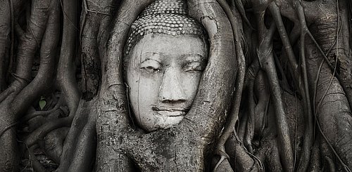 Detail des Wat Mahathat Ayutthaya Thailand