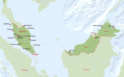 Übersichtskarte Malaysia