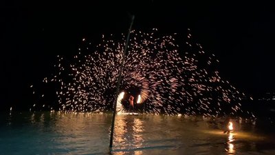 abendliche Feuershow am Chaweng Beach abendliche Feuershow am Chaweng Beach