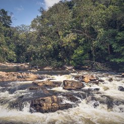 kaskadenartige Wasserfälle Taman Negara Bootsausflug