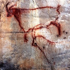 Detail der Bilderhöhle von Cougnac