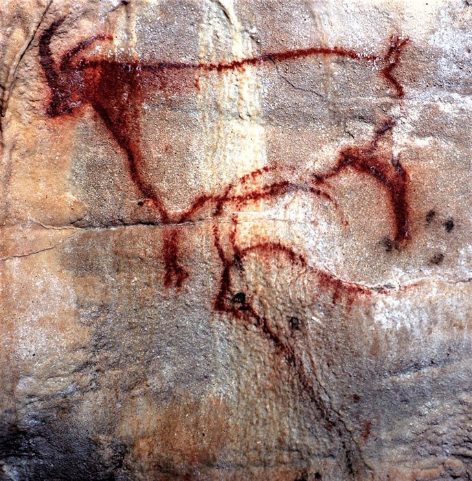 Detail der Bilderhöhle von Cougnac